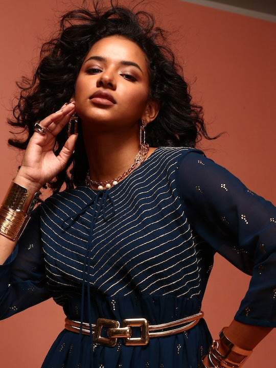 IMARA Ethnic Motifs Printed A-Line Ethnic Dress