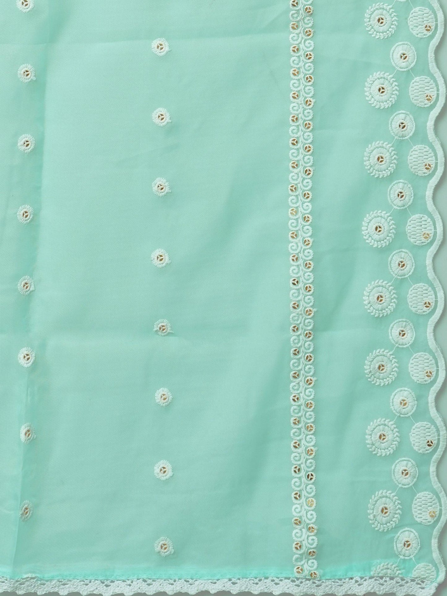 Heeposh Beautiful Schiffli Embroidered Anarkali with Soft Organza Dupatta (Set of 3)