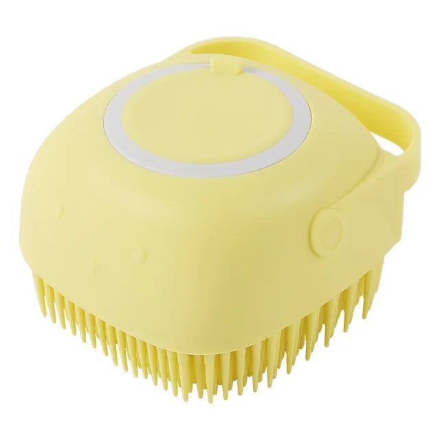 Bath Massage Gloves for Large Dogs and Cats Square Yellow As the pictures