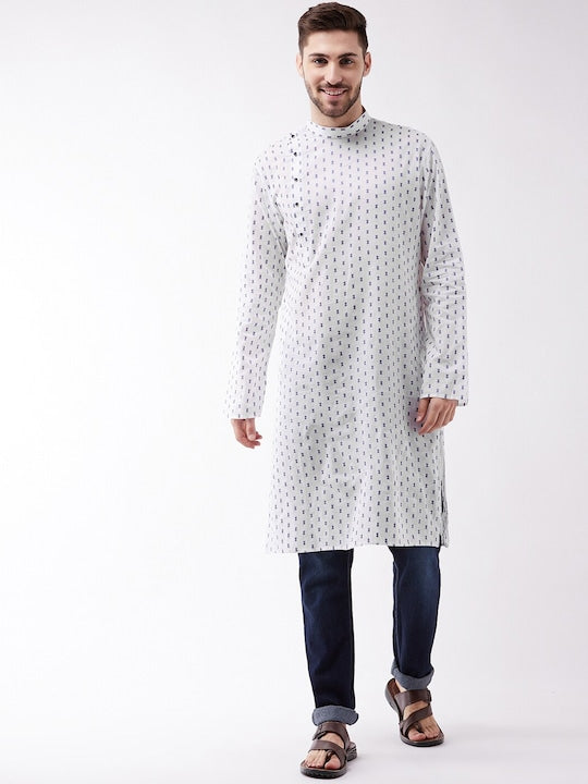 Vastramay Men Ethnic Motifs Woven Design Cotton Kurta