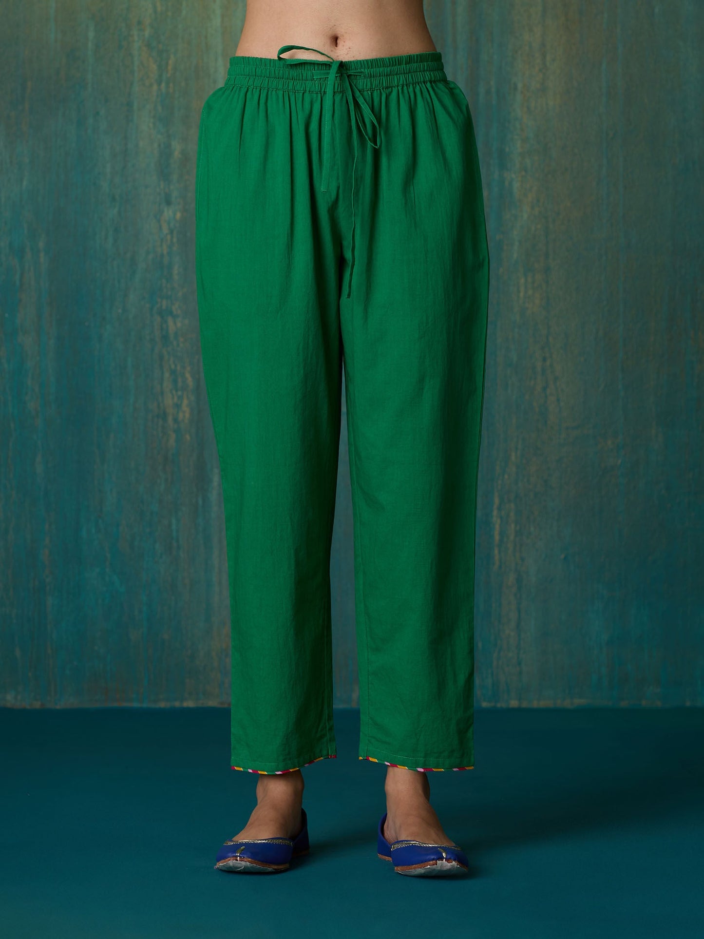 Likha Green Ethnic Bloom Printed Kurta Pant & Organza Dupatta LIKSKD204 (Set of 3)