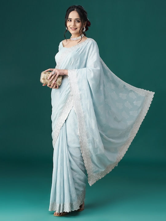 Kasee Printed Embroidered Saree
