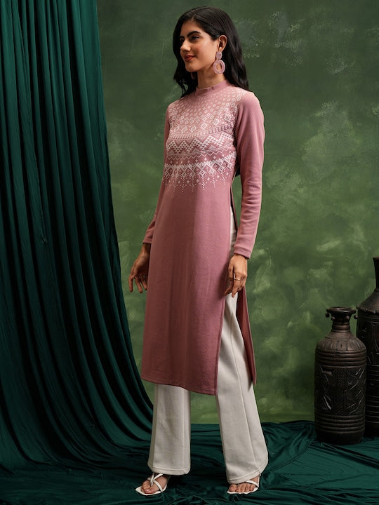 Vishudh Women Winter Ethnic Motifs Kurta