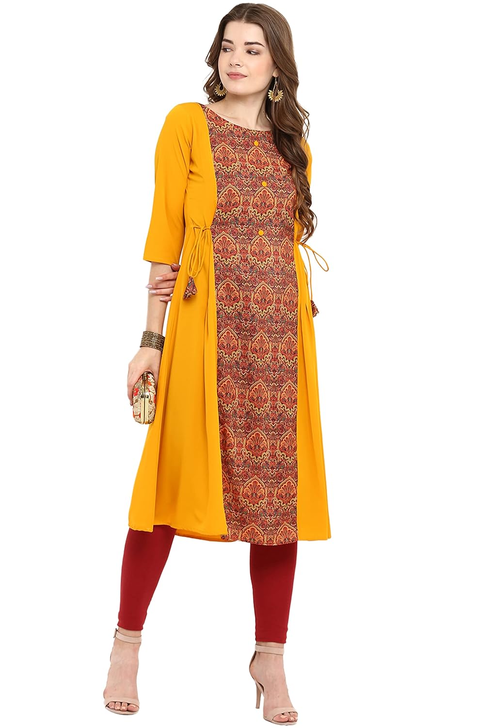 Janasya Women's A-line Poly Crepe Kurta