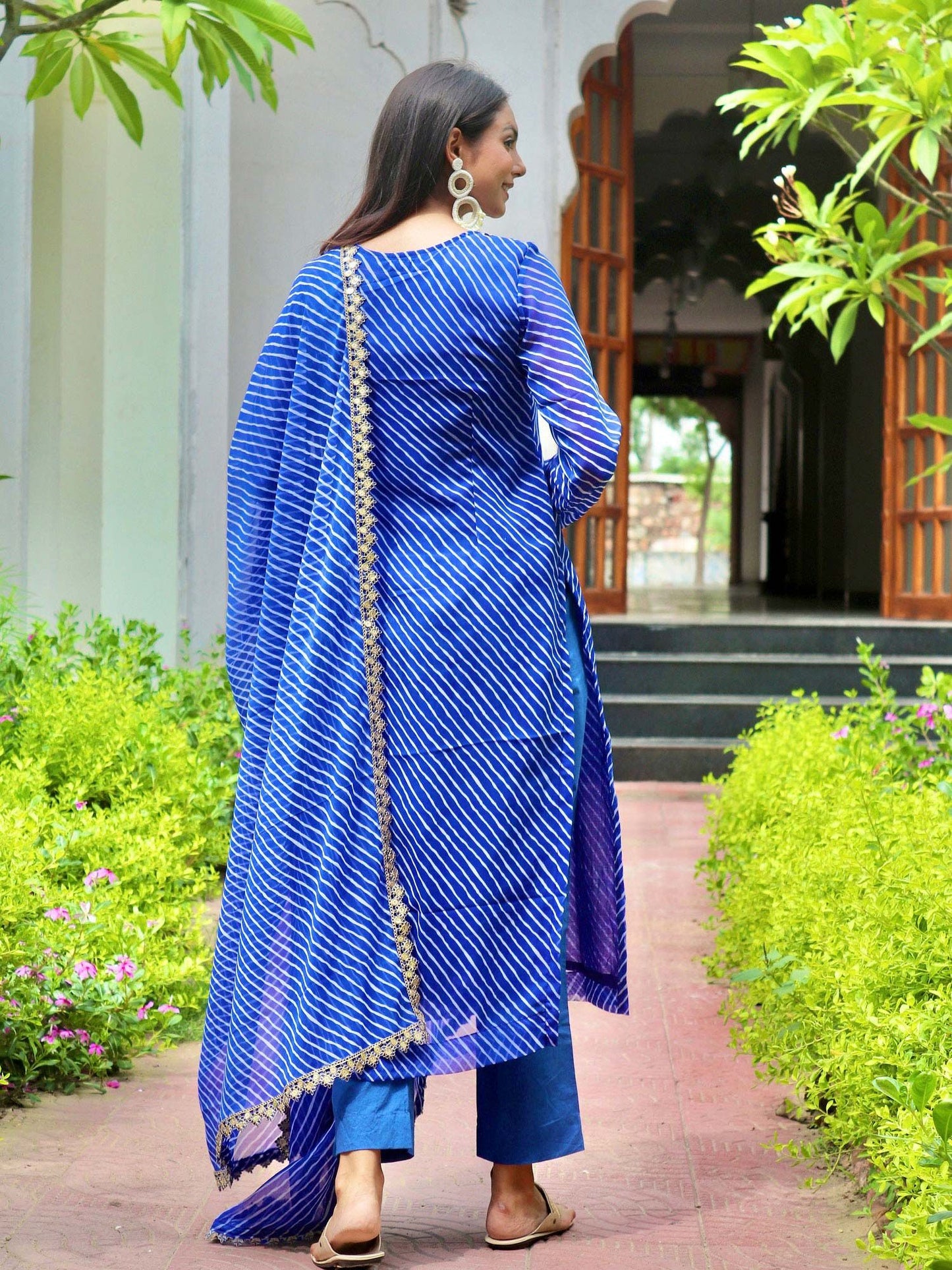 ONEWE INDIA Nilaaya Leheriya Set (Set of 3) - Blue