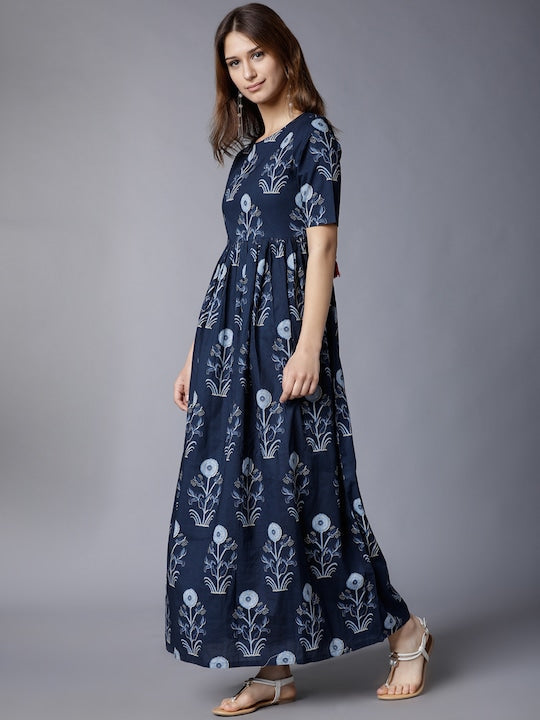 Vishudh Printed Aline Midi Dress