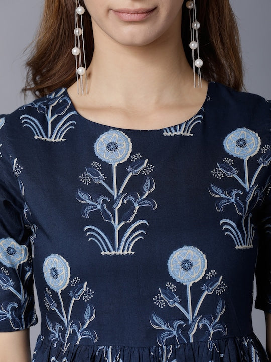 Vishudh Printed Aline Midi Dress