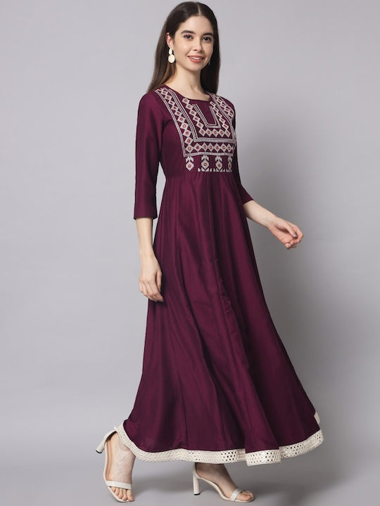 Myshka Embroidered Anarkali Ethnic Dresses