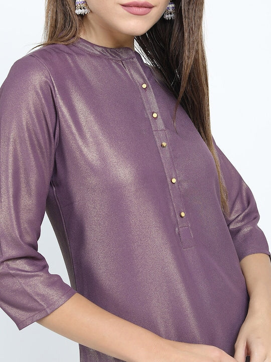 Vishudh Women Purple Solid Kurta