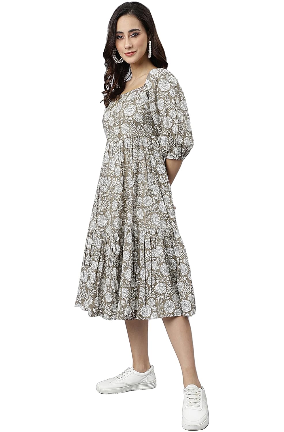 Janasya Women Knee Length Dress