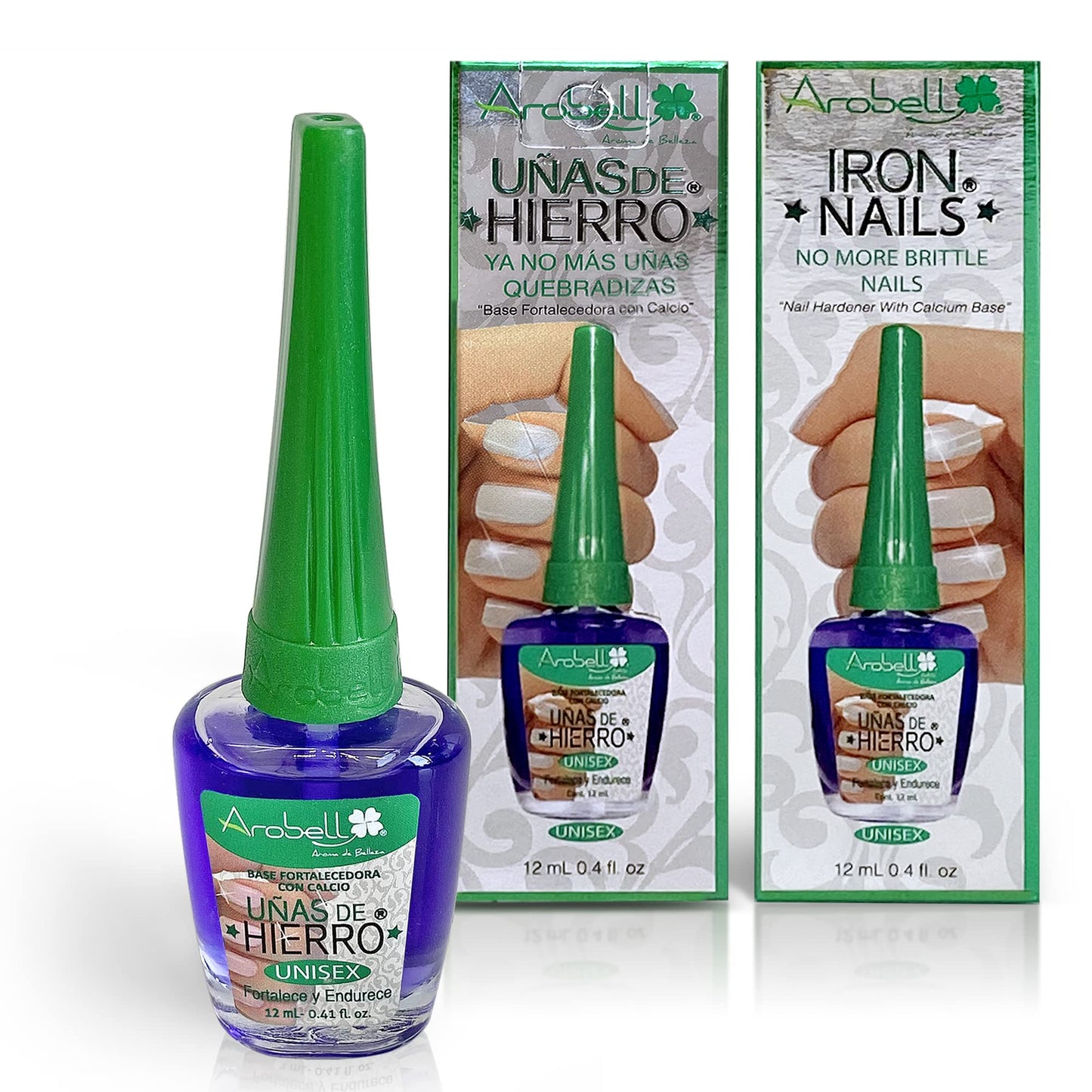 Arobell Nail Strengthener �?Original Iron Nails Nail Hardener �?Nail Strengthener for Damaged Nails, Brittle and Thin Nails �?Clear Nail Polish Strengthener for Nail Growth and Protection