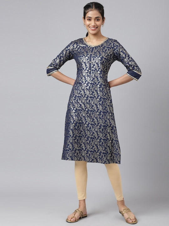 Aurelia Women Blue Ethnic Motifs Printed Kurta
