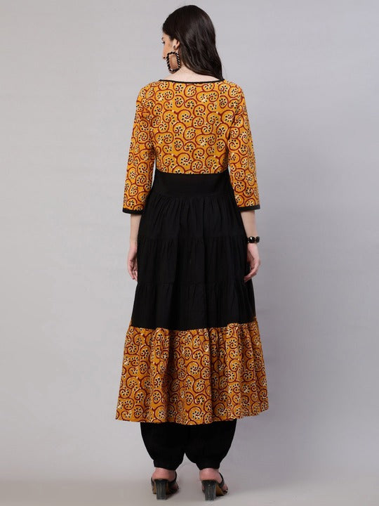 AKS Ethnic Motifs Printed Pure Cotton Anarkali Kurta With Palazzos