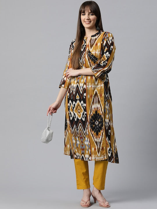 Readiprint Fashions Women Ethnic Motifs Printed Regular Pure Cotton Kurta with Trousers