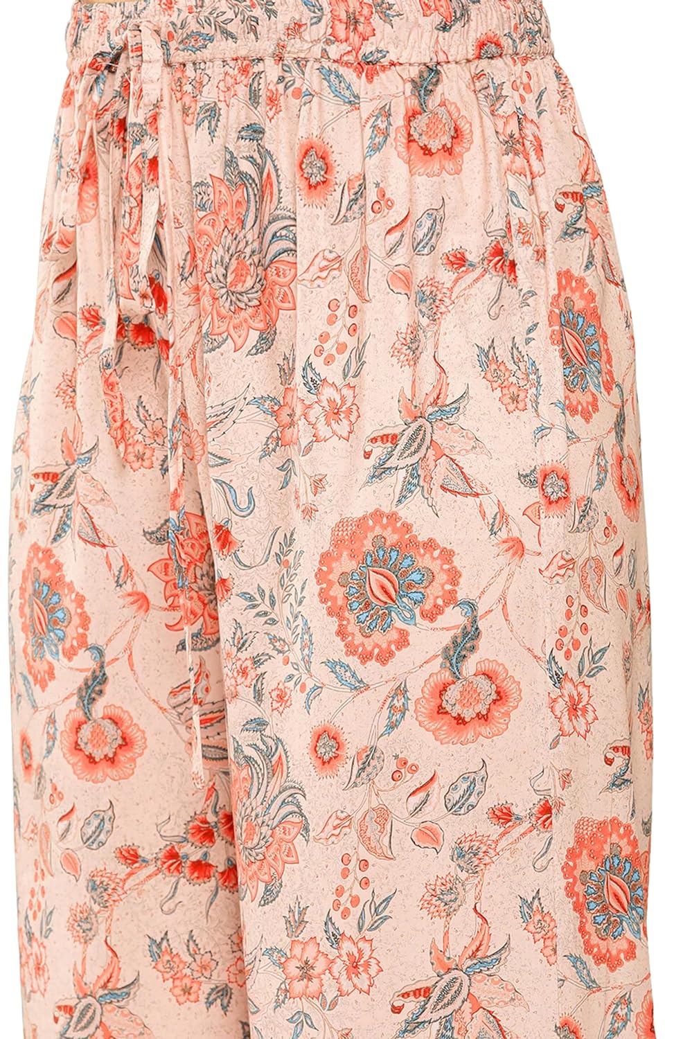 Janasya Women's Peach Crepe Digital Printed Co-ords Set