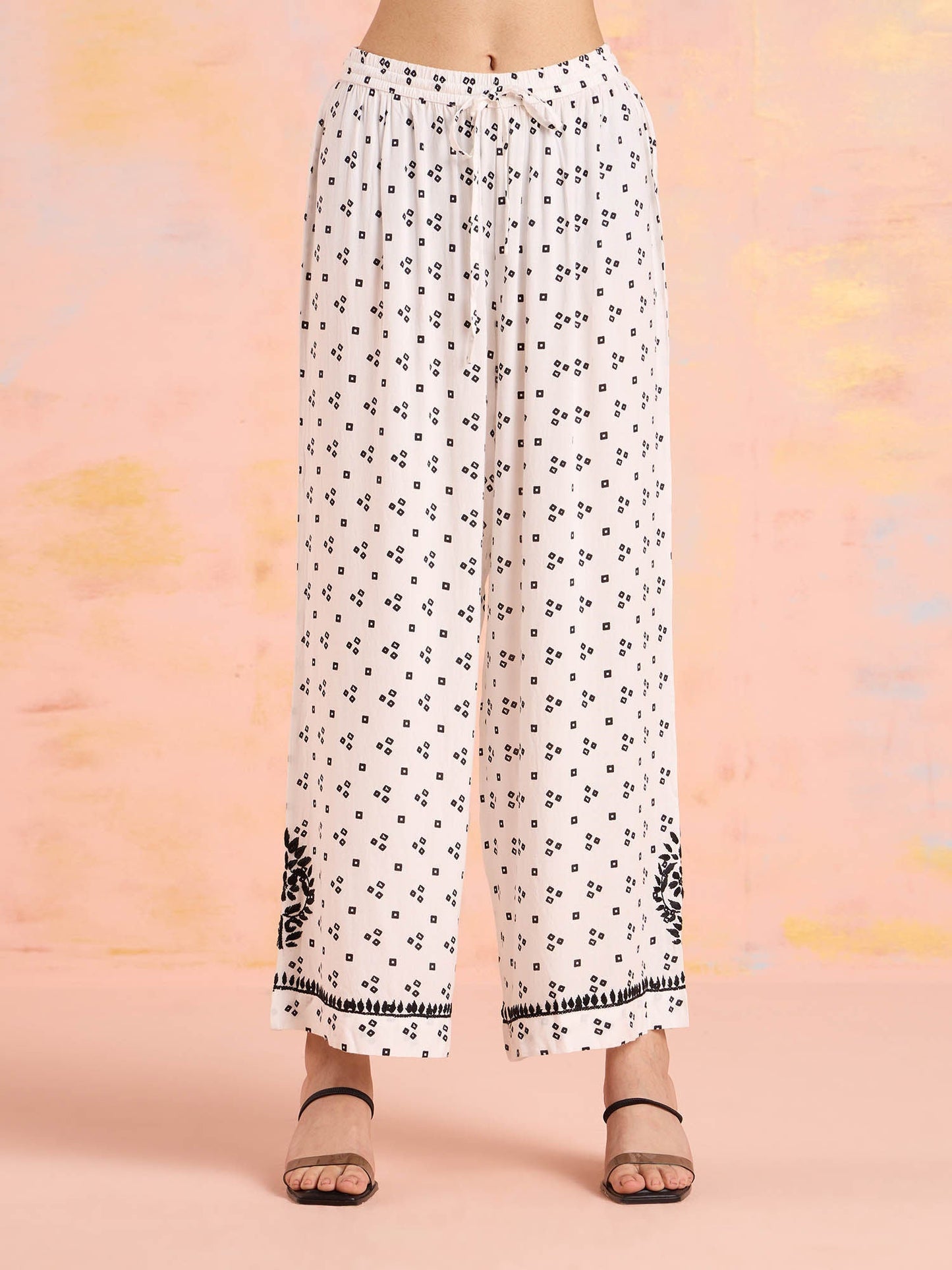 Likha White Chikankari Kurta Pant & Dupatta (Set of 3)