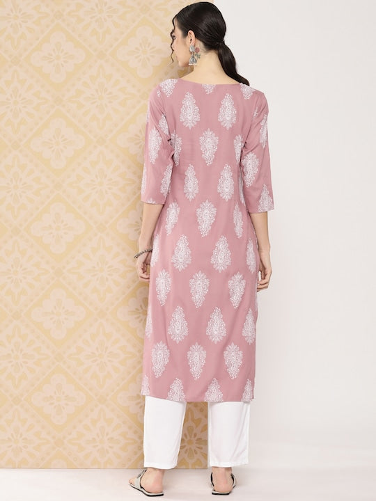 Yufta Women Ethnic Motifs Printed Regular Kurta with Trousers