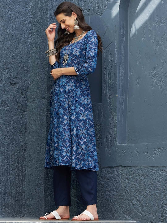 Shae by Sassafras Ethnic Motifs Printed Anarkali Kurta