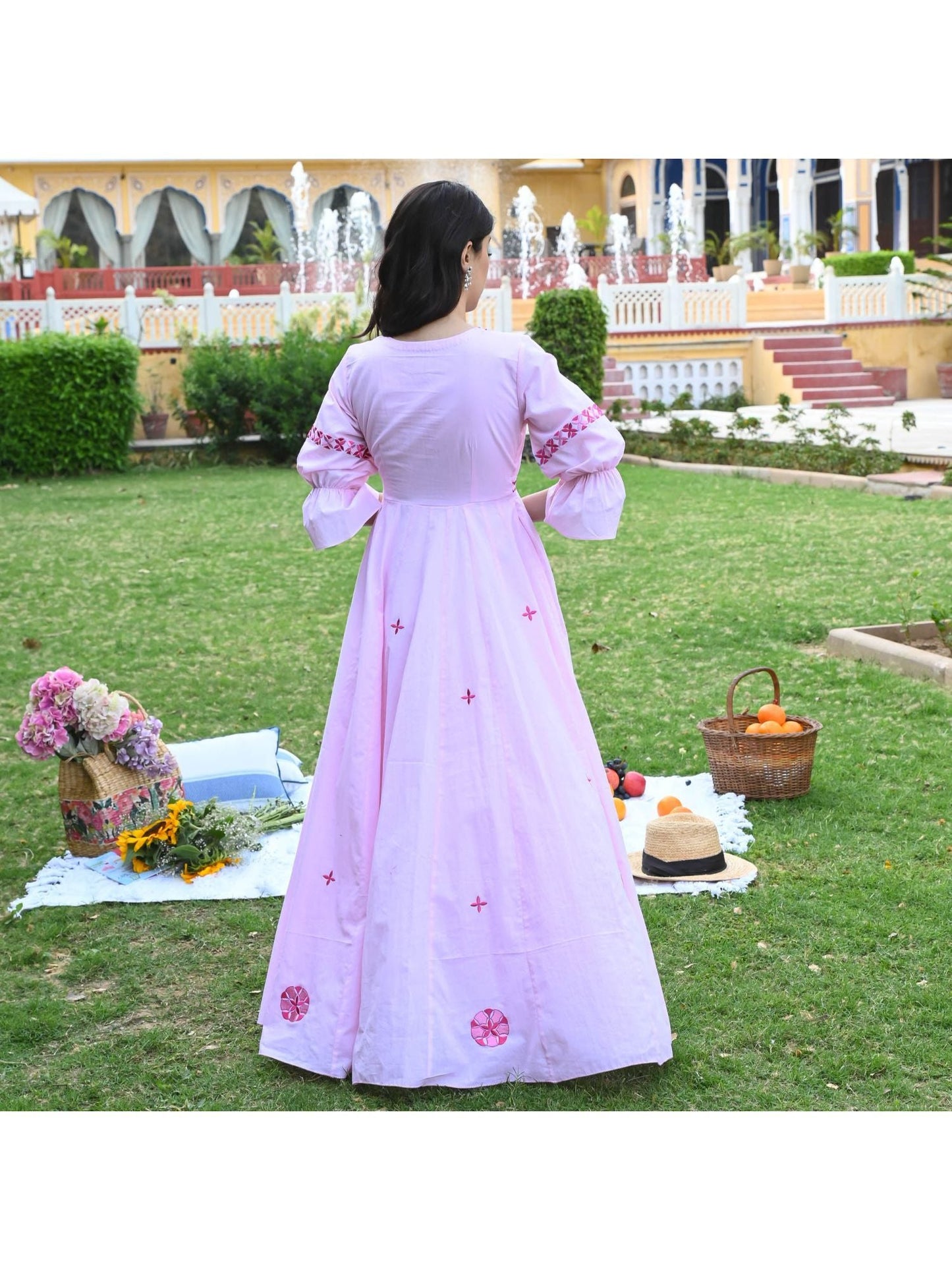 Urbanstree Cherry Blossom Pink Maxi Dress