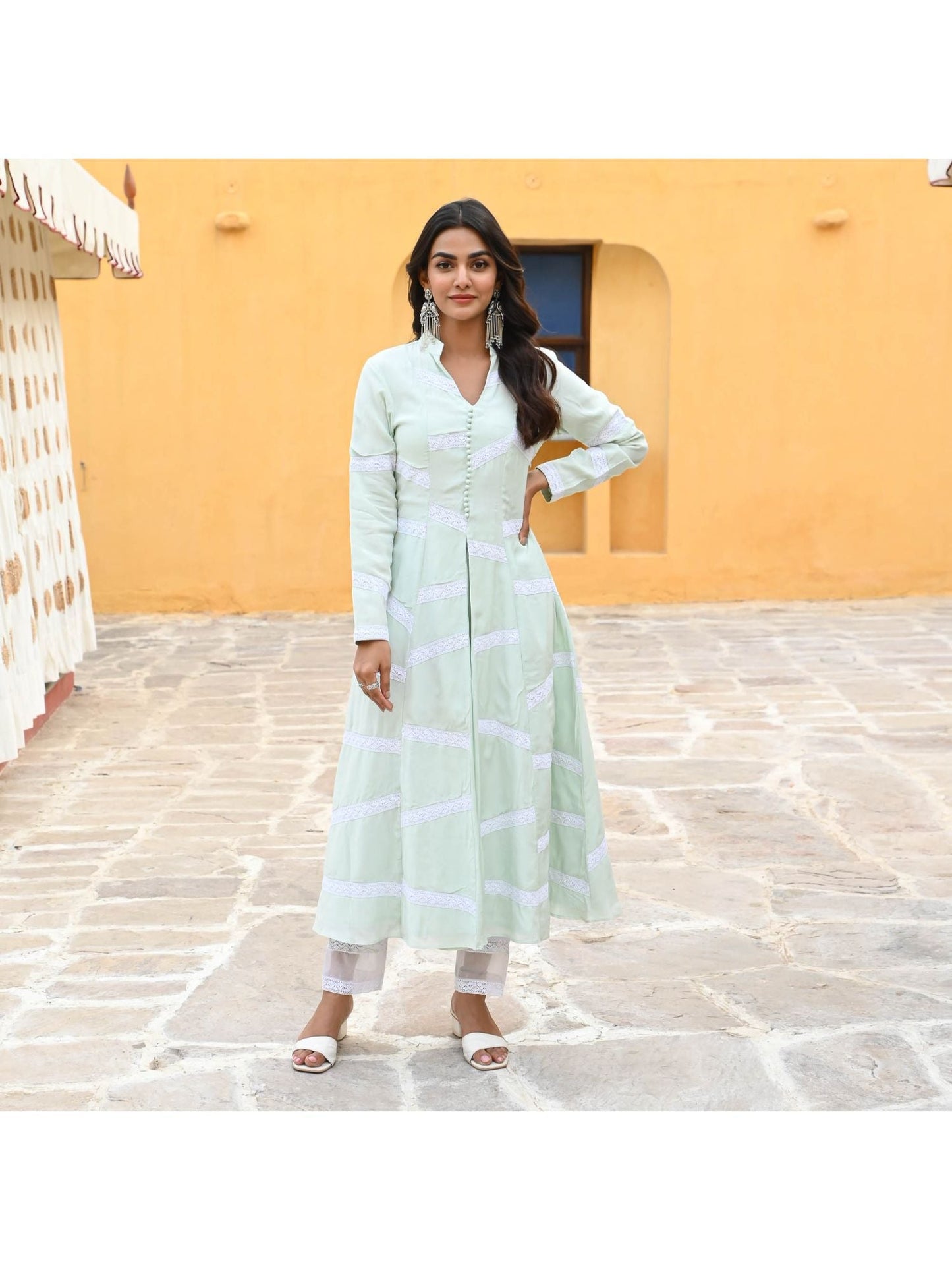 Urbanstree Moksha Green Kurta (Set of 2)