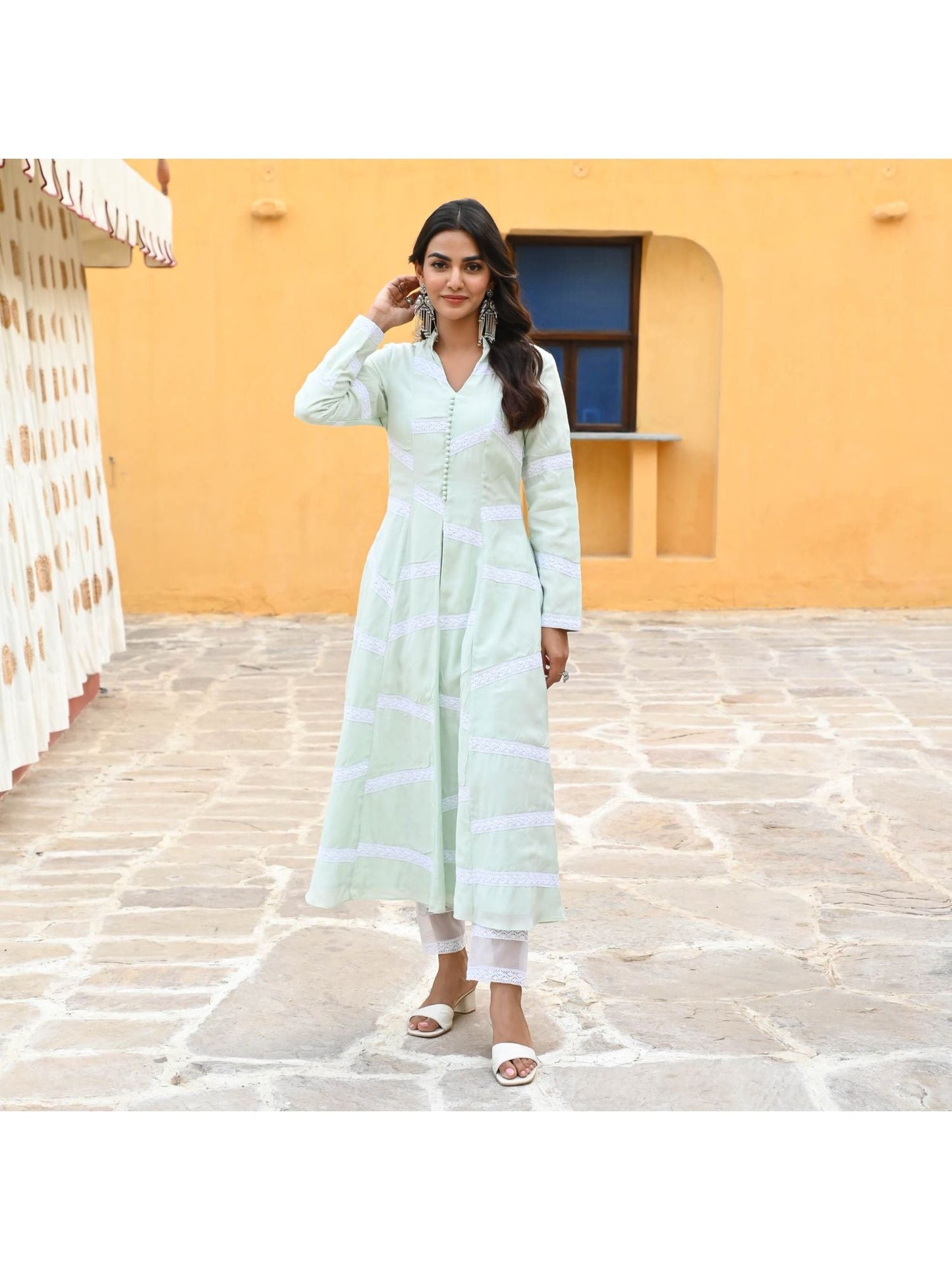 Urbanstree Moksha Green Kurta (Set of 2)