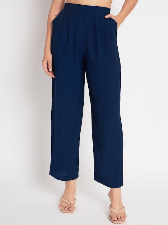 Mitera Mandarin Collar Tie-Up Top & Trouser