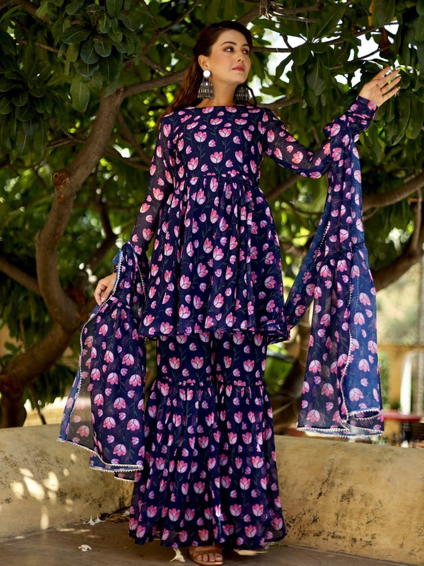 ONEWE INDIA Advika Sharara (Set of 3)
