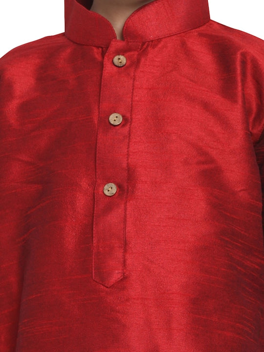Vastramay Sishu Boys Maroon Kurta with Dhoti Pants