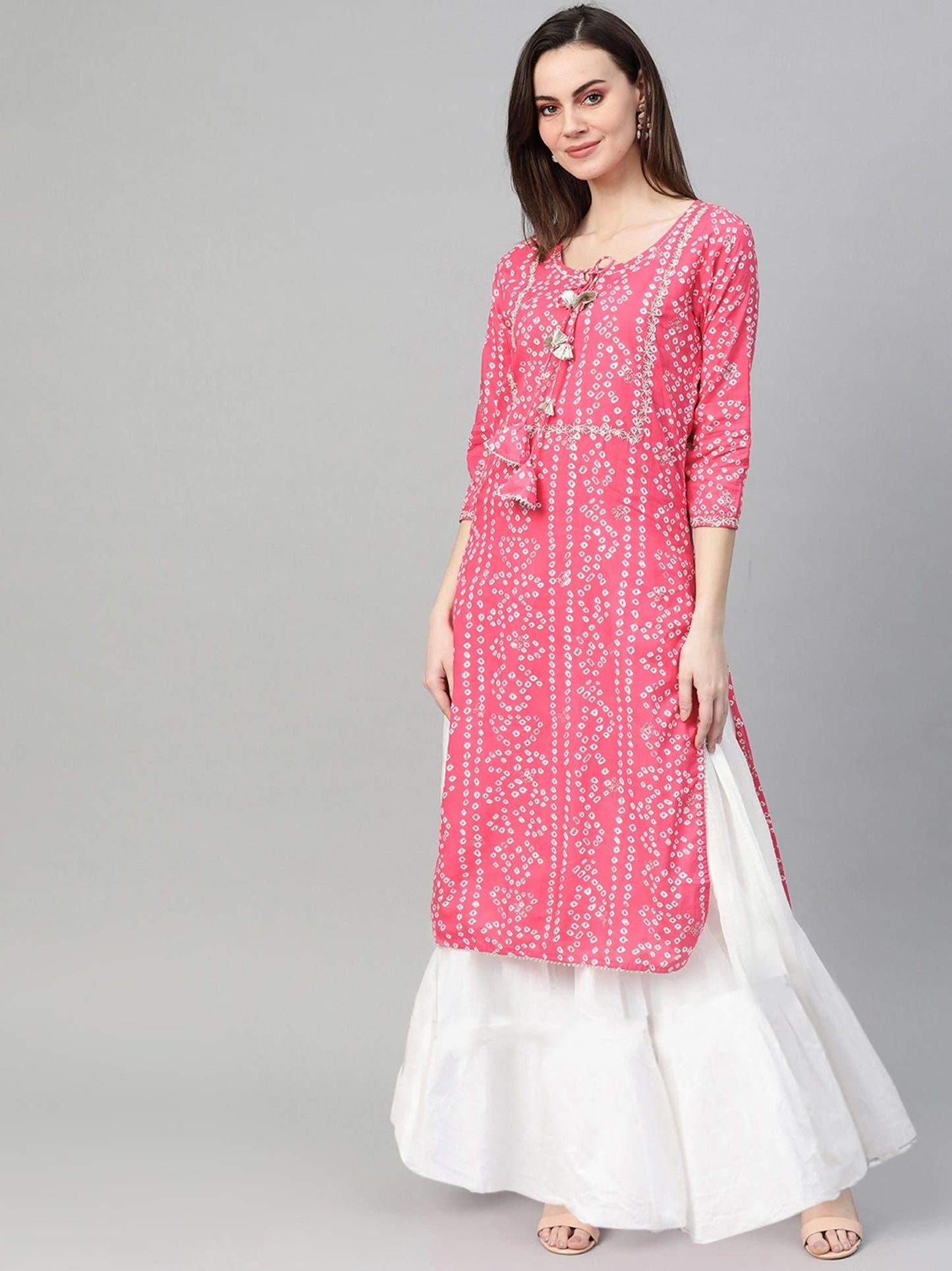 ISHIN Pink Printed Kurta