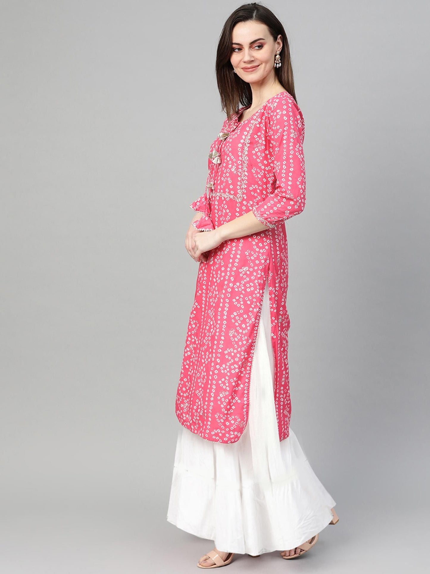 ISHIN Pink Printed Kurta