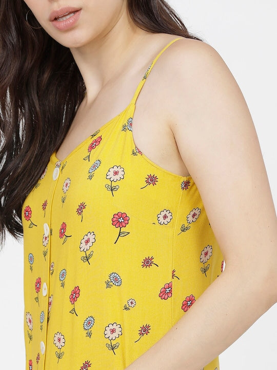 Vishudh Women Yellow & Red Floral Printed Regular Kurta with Palazzos