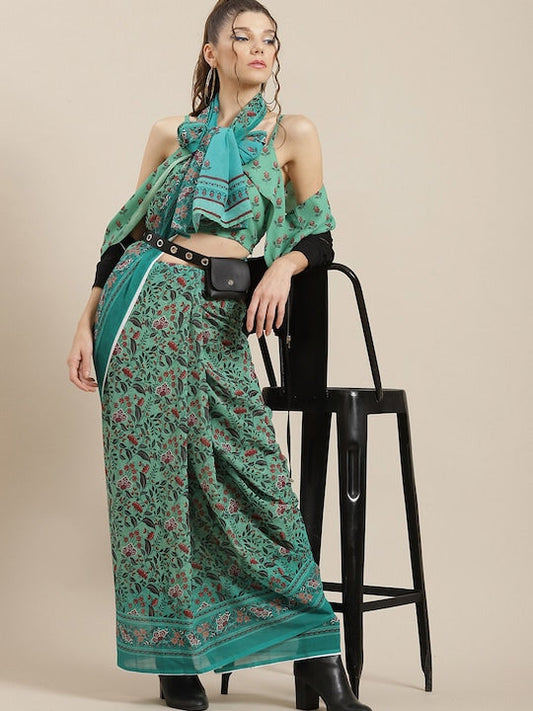AKS Floral Printed Saree