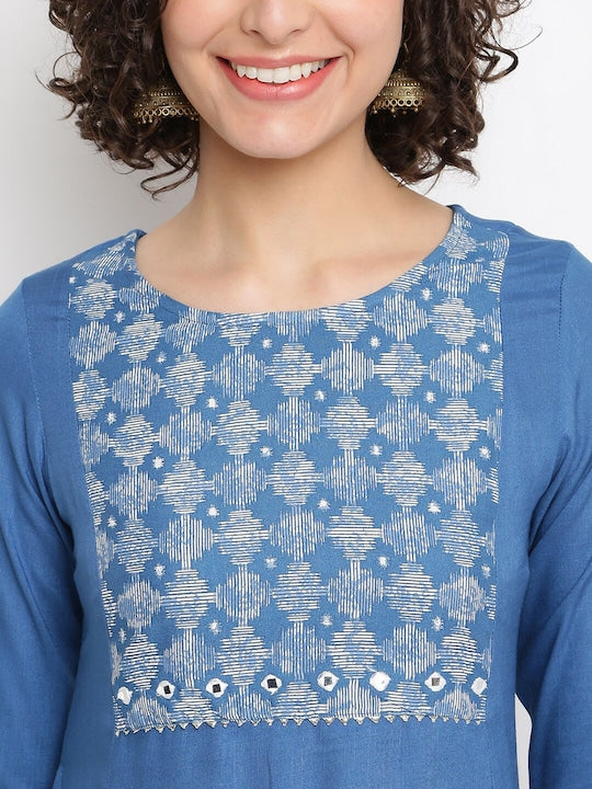 IMARA Ethnic Motifs Yoke Design Kurta with Palazzos