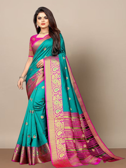Anjaneya Sarees Ethnic Motifs Woven Design Zari Kanjeevaram Saree