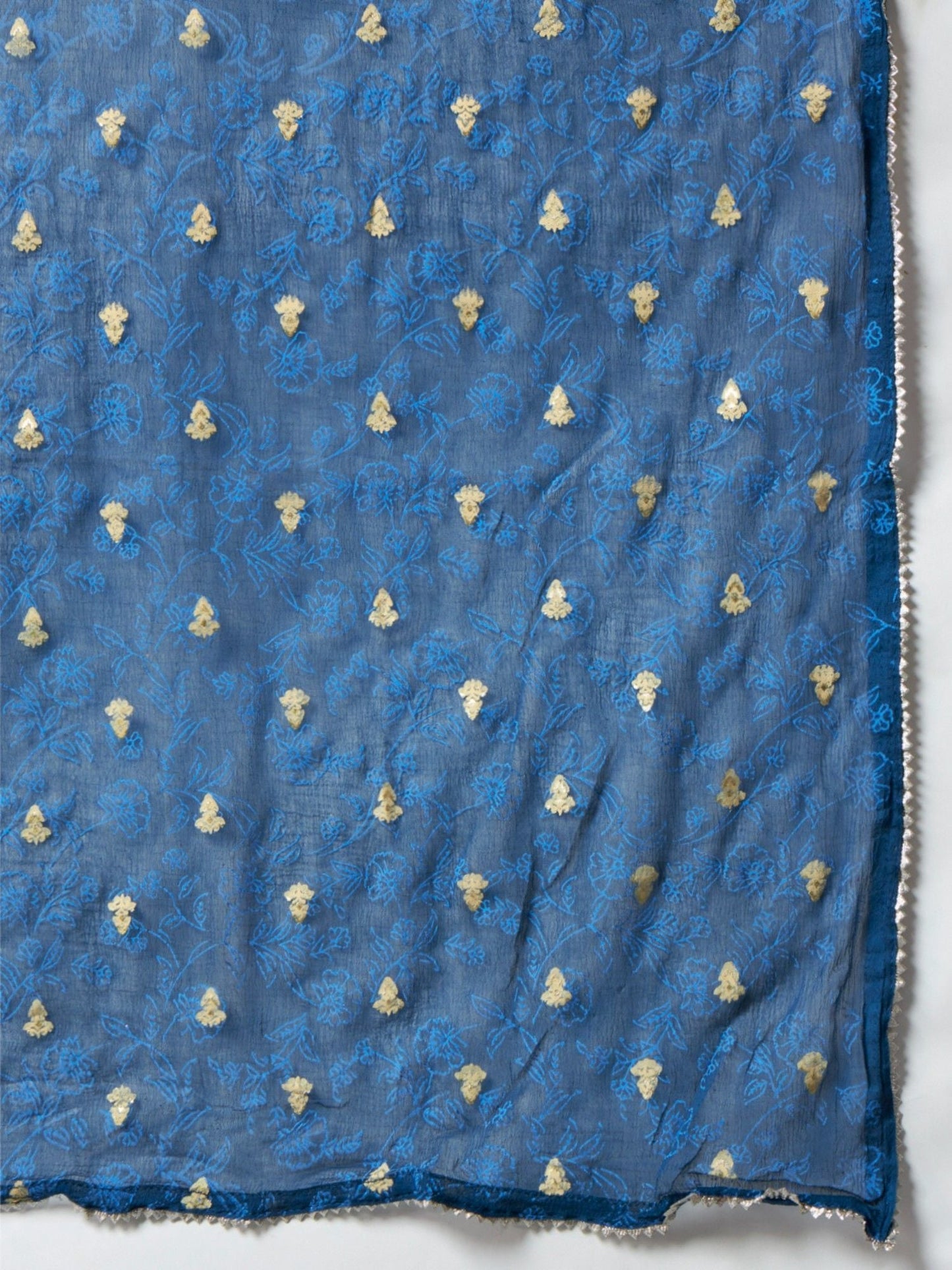 Heeposh Embroidered Kurta and Pants with Khadi Printed Dupatta (Set of 3)