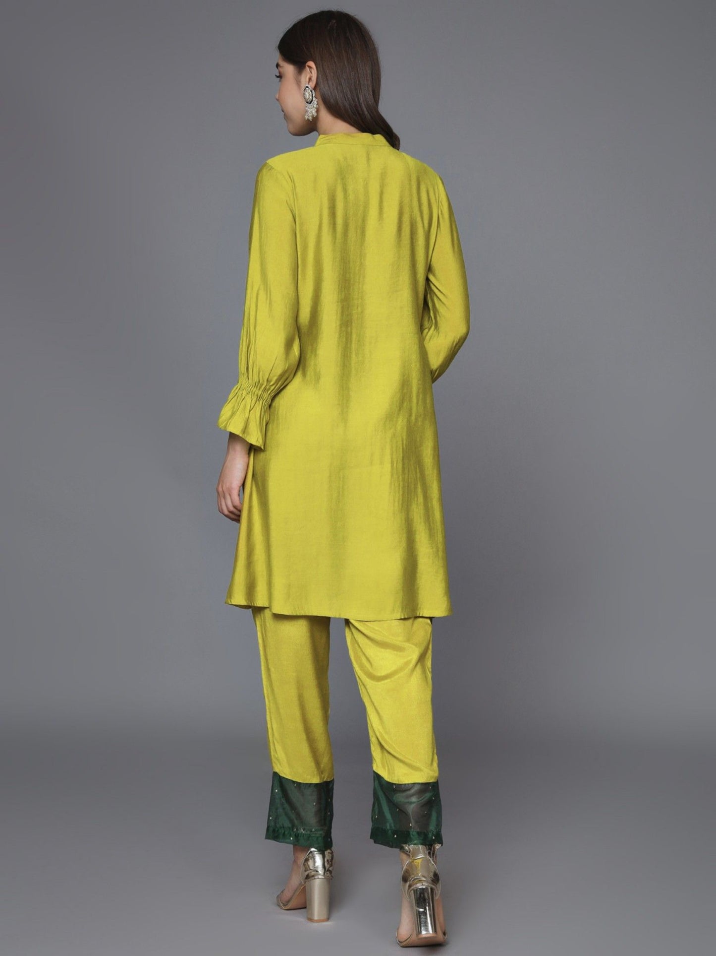 Heeposh Green Patch Work Co-Ord (Set of 2)