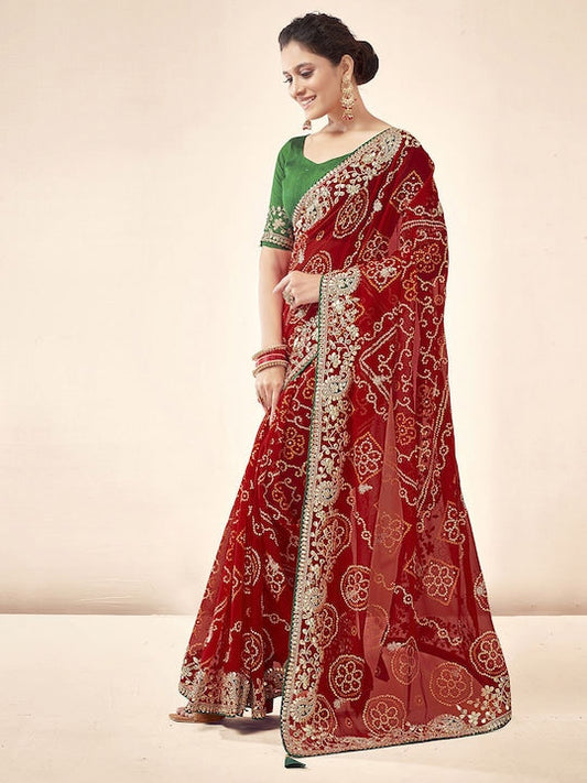 Satrani Ethnic Motifs Gotta Patti Saree