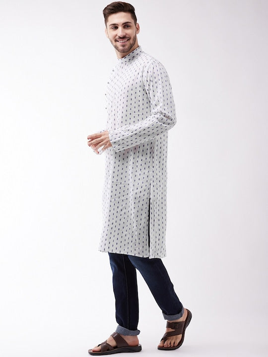 Vastramay Men Ethnic Motifs Woven Design Cotton Kurta