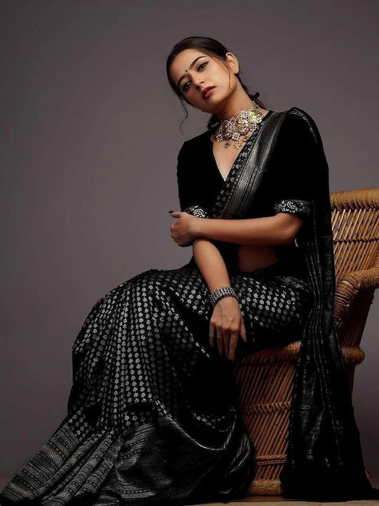 Anjaneya Sarees Woven Design Zari Silk Blend Banarasi Saree