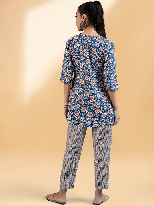 All about you Printed Round Neck Tunic & Trouser