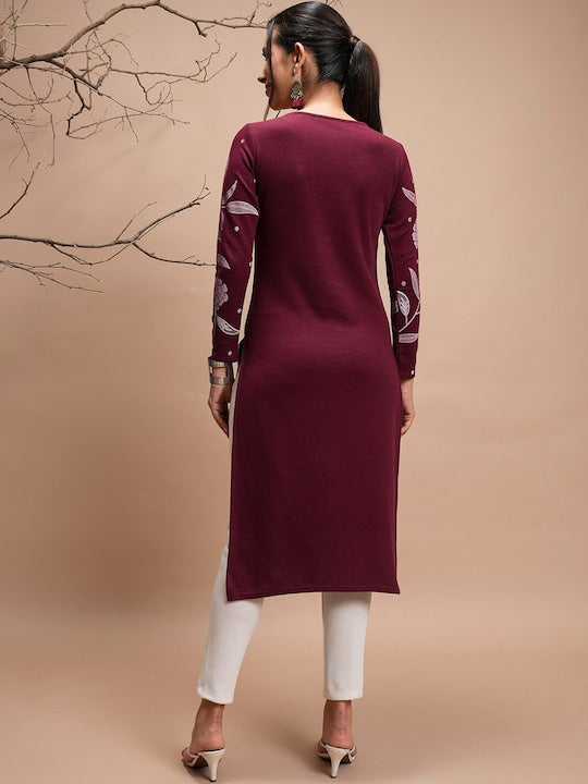 Vishudh Winter Floral Printed Kurta