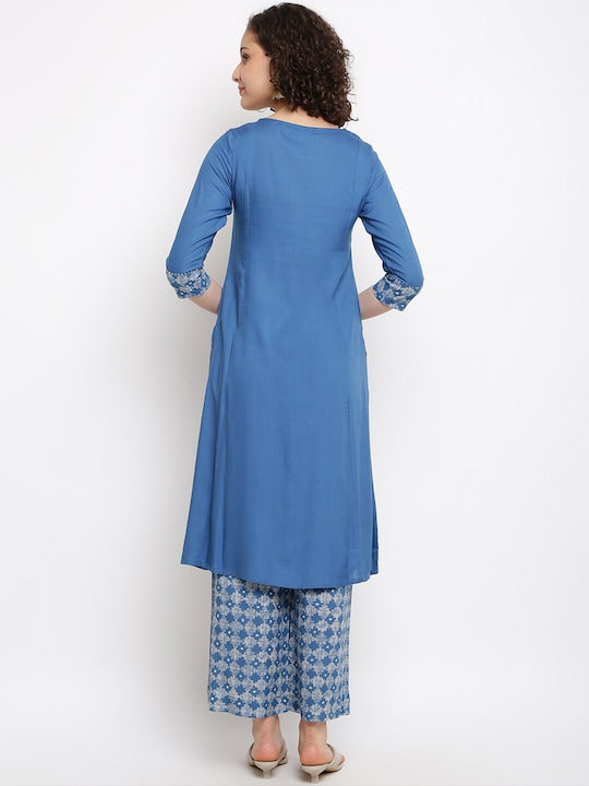 IMARA Ethnic Motifs Yoke Design Kurta with Palazzos
