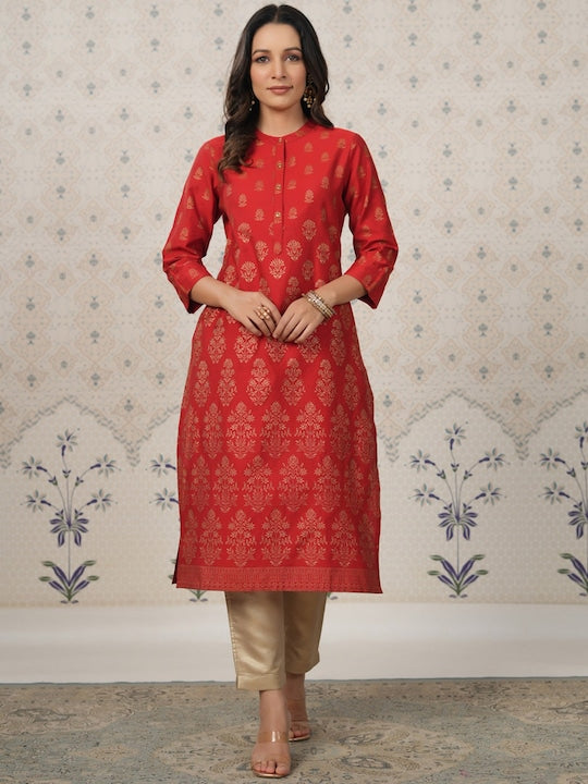 House of Pataudi Ethnic Motifs Printed Straight Kurta