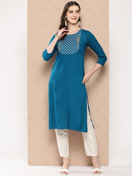 Yufta Women Yoke Design Chikankari Kurta