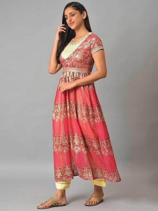 Aurelia Ethnic Motifs Printed Empire Kurta with Palazzos