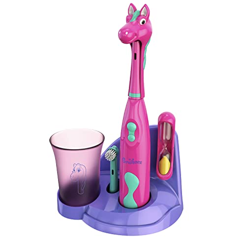Brusheez® Kids�?Electric Toothbrush Set - Safe & Effective for Ages 3+ - Parent Tested & Approved with Gentle Bristles, 2 Brush Heads, Rinse Cup, 2-Minute Timer, & Storage Base (Prancy The Pony)