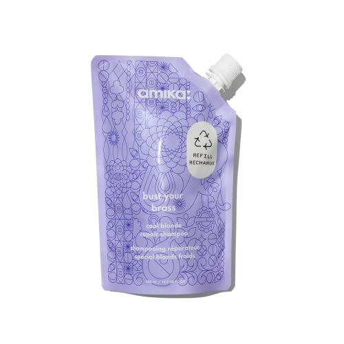 amika bust your brass cool blonde repair shampoo, 500ml