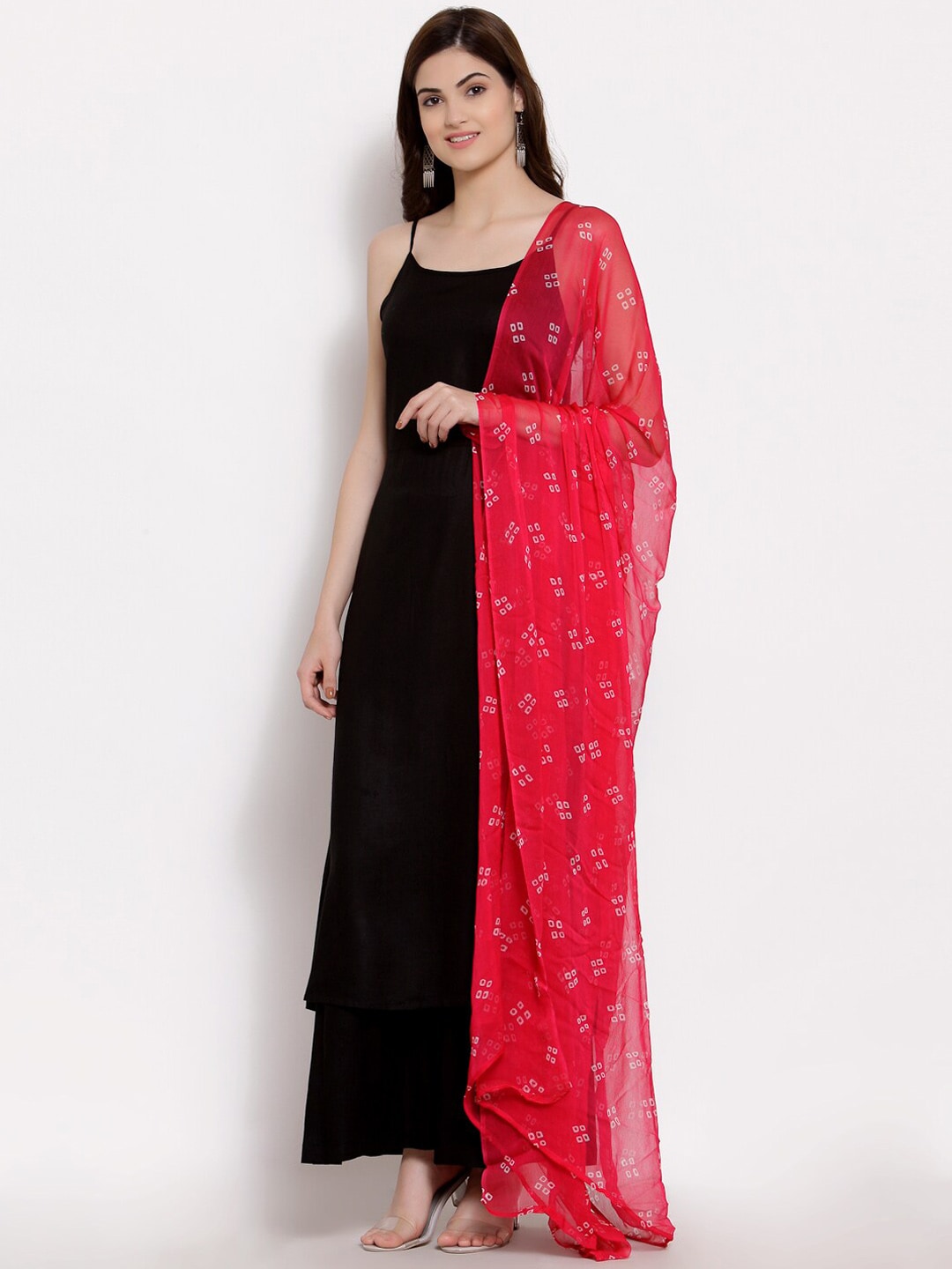 Myshka Women Black Regular Pure Cotton Kurta with Palazzos & With Dupatta