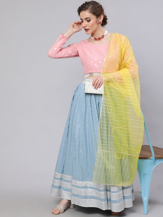 AKS Couture Woven Design Ready to Wear Lehenga & Blouse With Dupatta