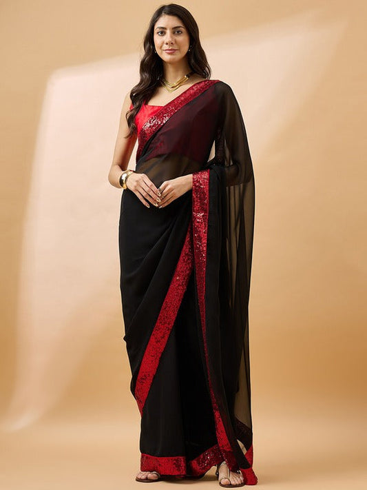 All about you Sequinned Pure Georgette Saree